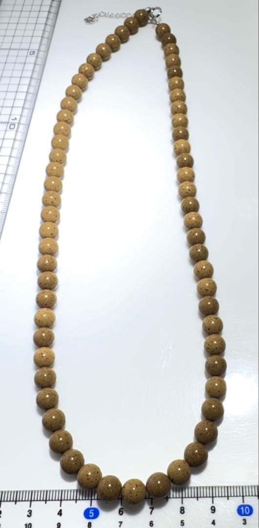 北投石ネックレス茶50センチシルバー金具NO25-2417 北投石ネックレス茶