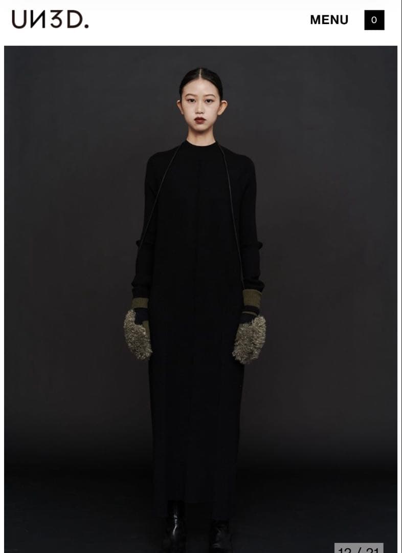 UN3D. ファー付きミトン 2WAYビッグボアグローブス