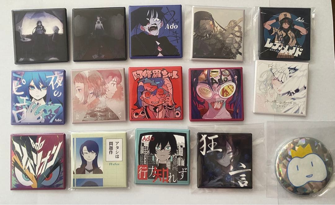 新品 Ado マーズ やっときたか！スクエア缶バッジセット シークレット