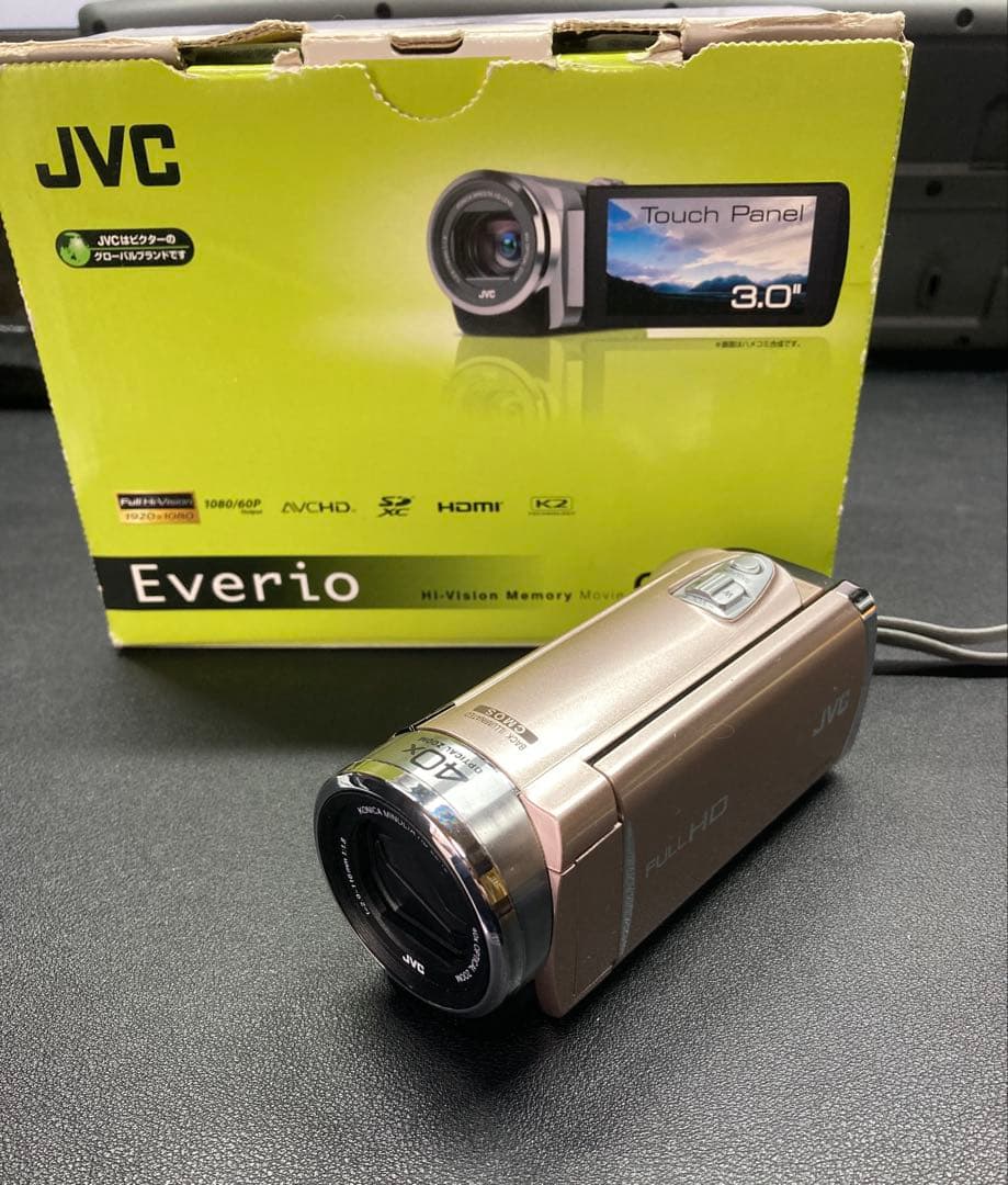 JVC Everio GZ-E180 ビデオカメラ　美品 実用光学美品 箱あり】JVC Everio GZ-E180 黒 ブラック ビデオカメラ