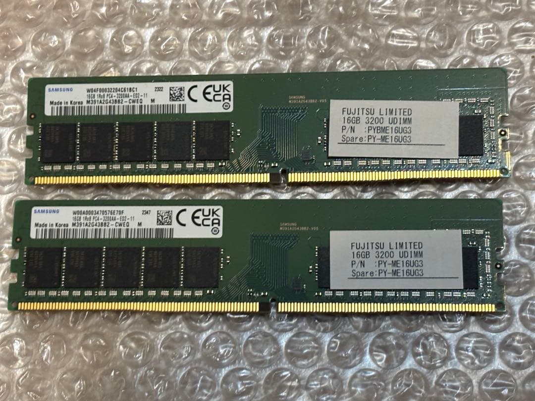 SAMSUNG 16GB PC4 3200 ED 2枚　計32GB DDR4 A_Samsung_DDR4_SODIMM_NON-