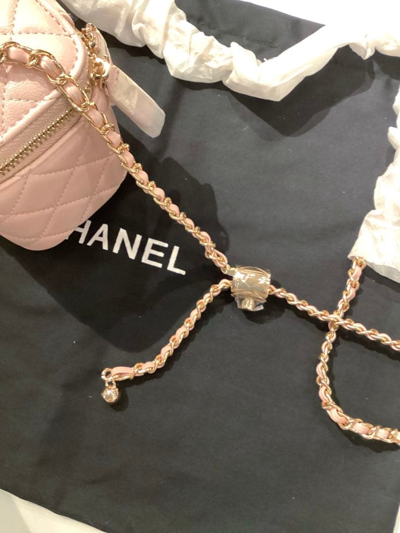 CHANEL パールハンドルバニティチェーンショルダーピンク ノベルティ