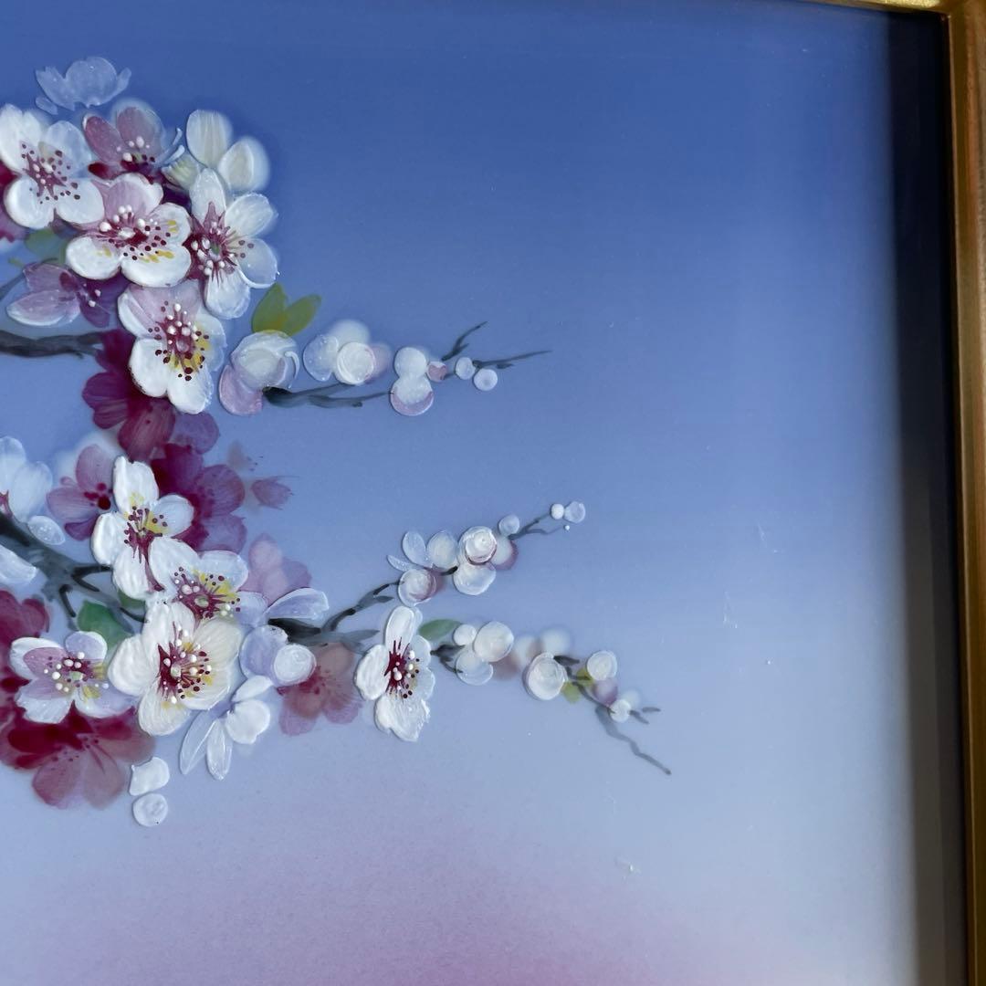 □美術品□桜に富士・陶板画□H.Bretscheider・01／25◇マイセン