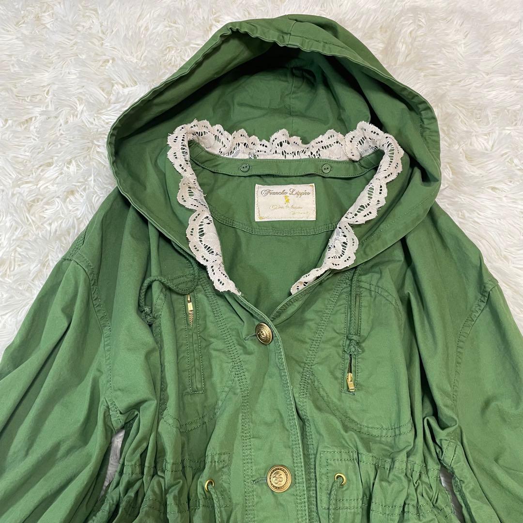 franche lippee ♡ワンピースコート レース フード 取外可 金釦