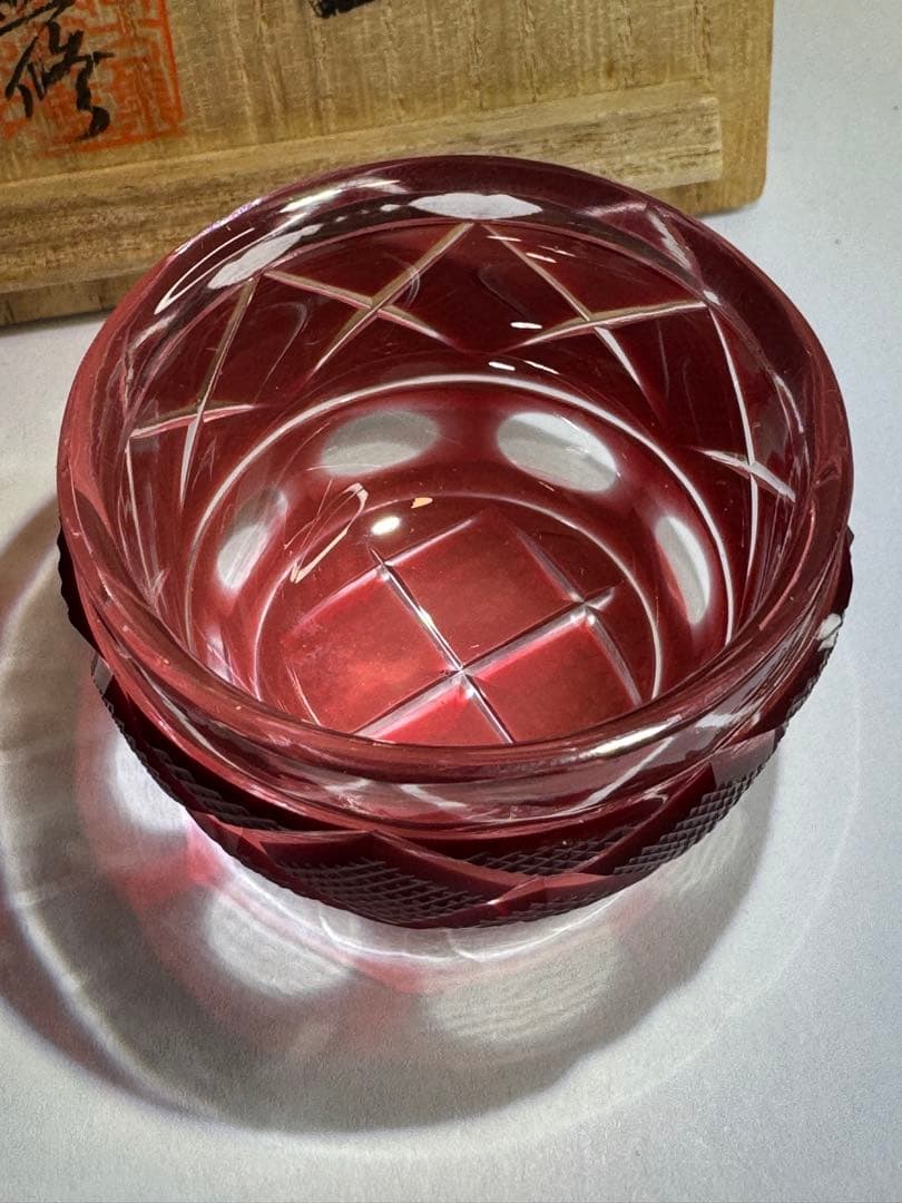 薩摩切子復元島津 赤 ミニ猪口 N0007 最終値段 - メルカリ