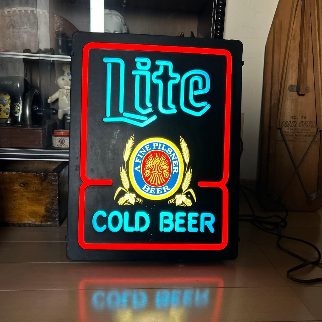 80's ヴィンテージ Miller Lite Beer ライトサイン 看板 80's ヴィンテージ Miller Lite Beer ライトサイン 看板 - メルカリ