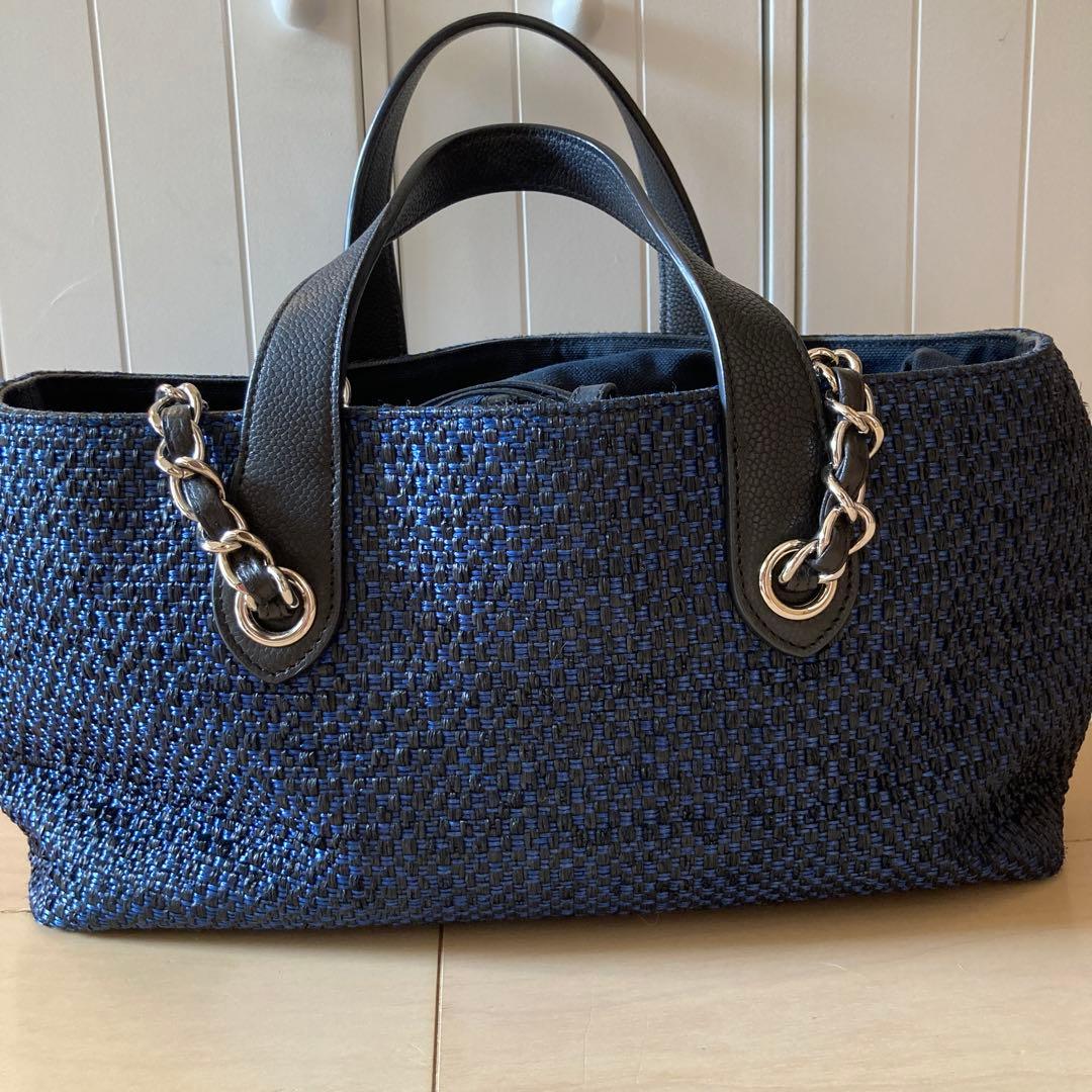 M*✨様 シャネル ストローバッグ 希少 ネイビー - メルカリ
