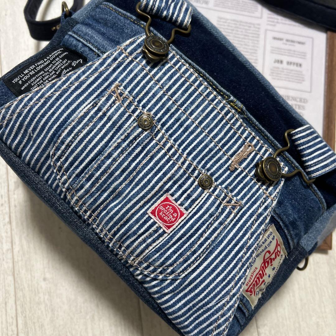 ショルダーバッグ オーバーオールリメイク デニムリメイク