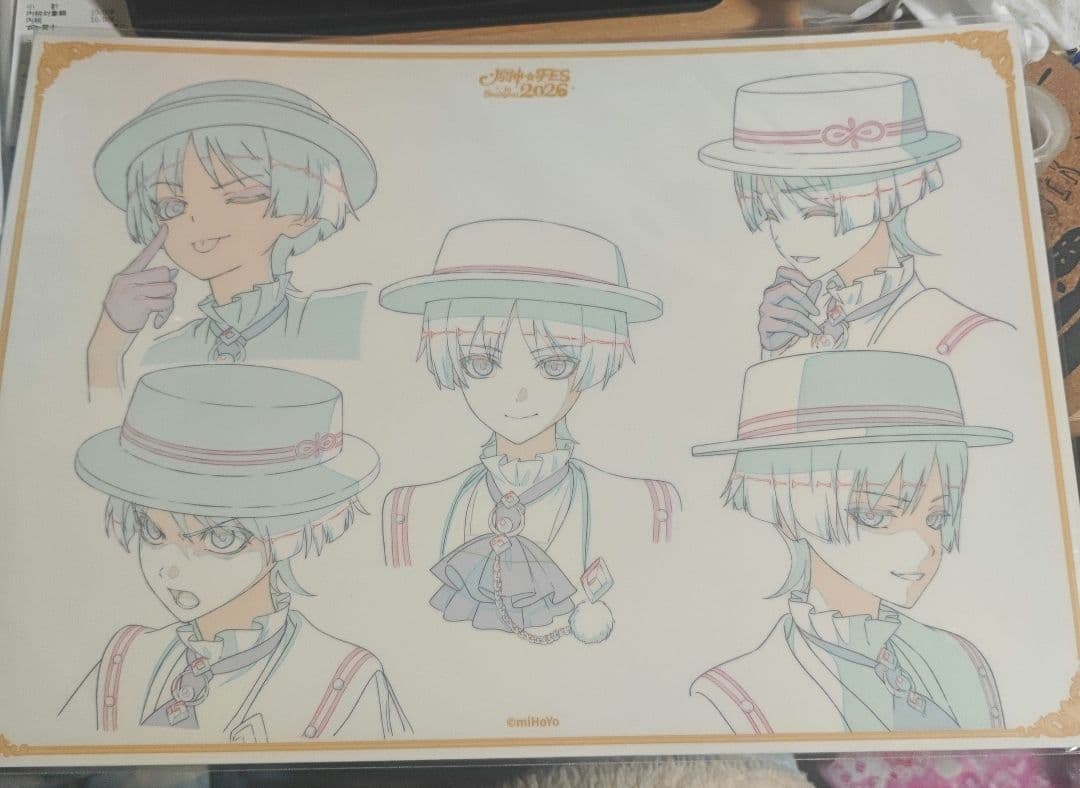 原神 fes フェス vipチケット PVCデスクマット 特典 原神fes フェス vipチケット 特典PVCデスクマット 原画 コロンビーナ