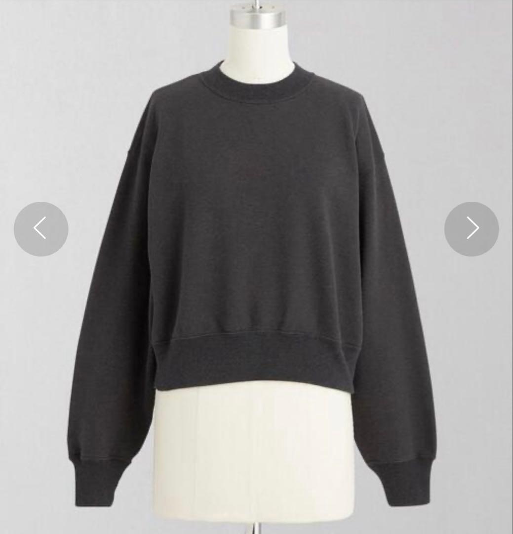 LOEFF コットン クロップド プルオーバースウェット