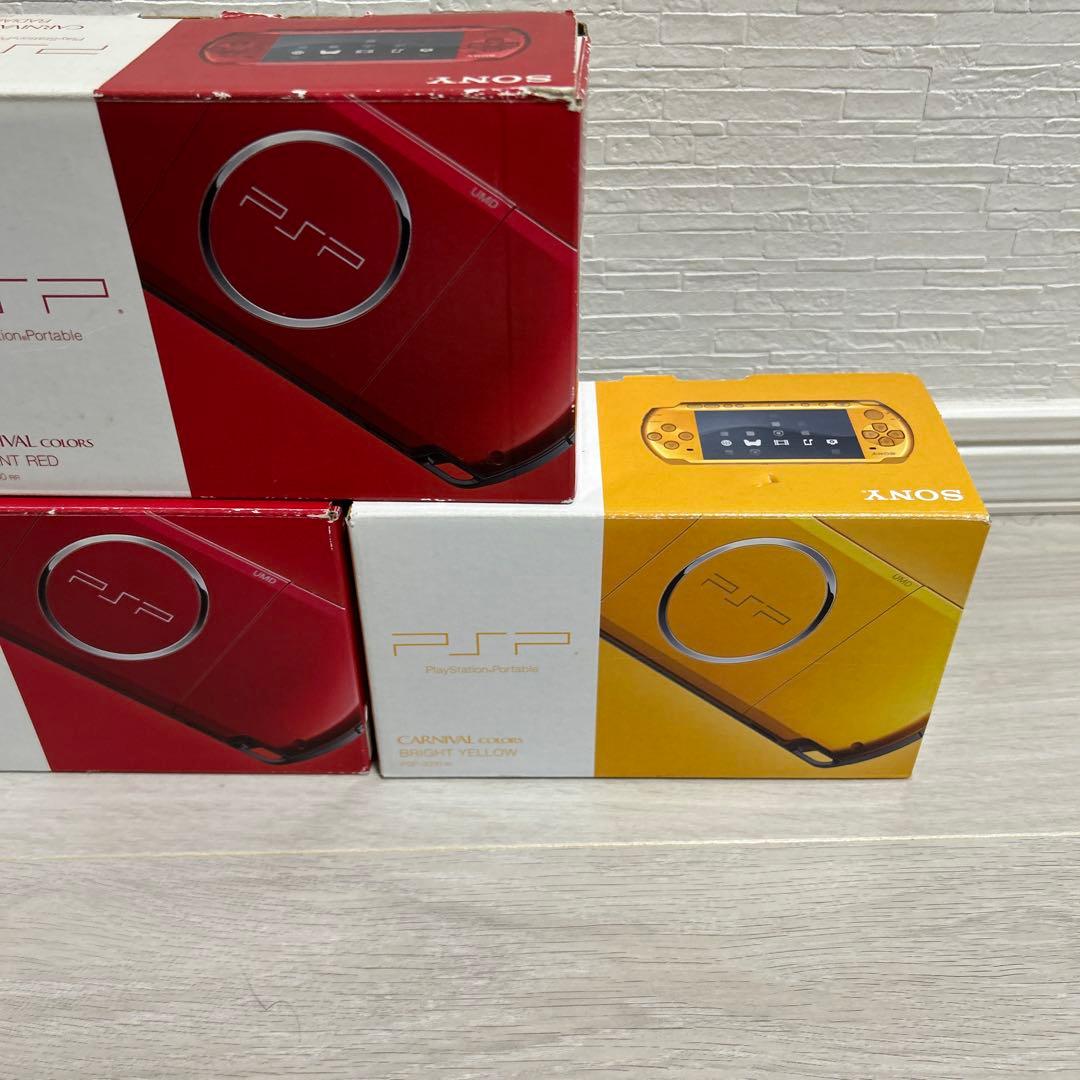 人気ゲーム】動作未確認 PSP-3000 箱付き レアカラー 3台 ジャンク