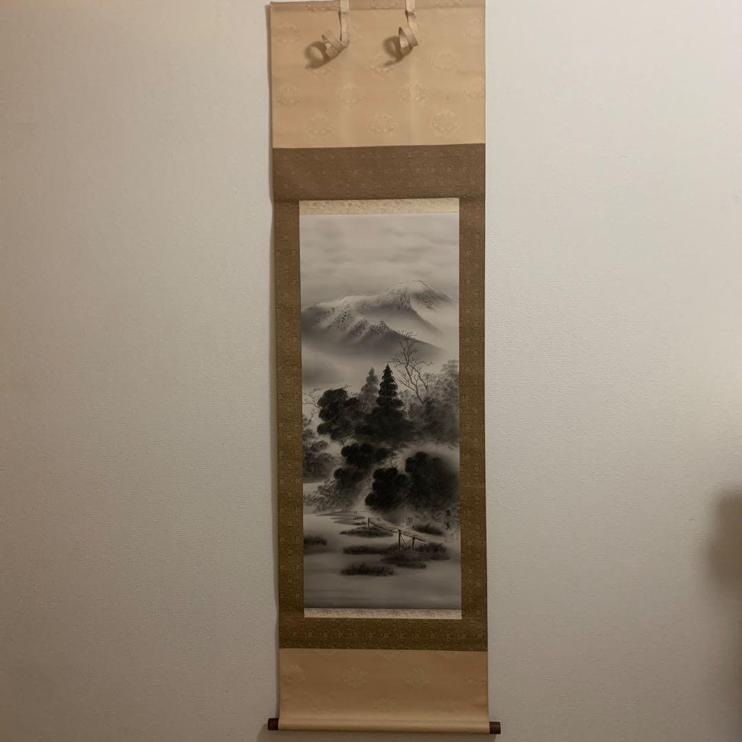 水墨山水画 掛け軸 玉泉 佐藤玉泉「彩色山水」掛軸（尺五立） | 吉村唐木店 WEBSHOP