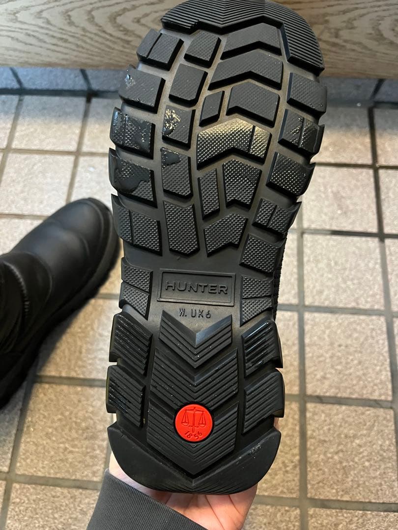 ア*ュ様 ハンター HUNTER スノーブーツ ブラック　黒　UK6 24.5c