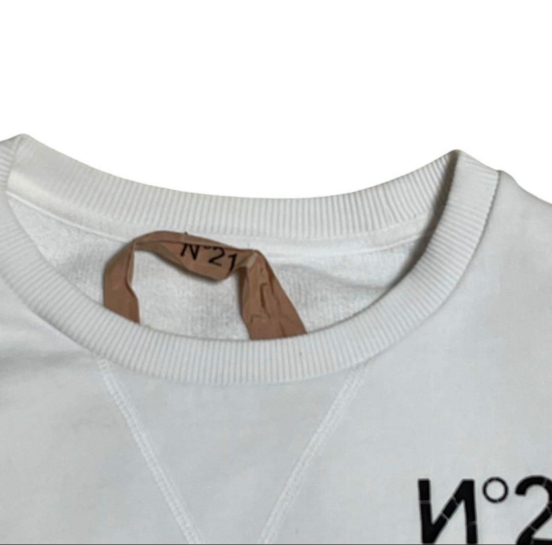 N°21 スウェット ホワイト 38 ロゴ トレーナー - メルカリ