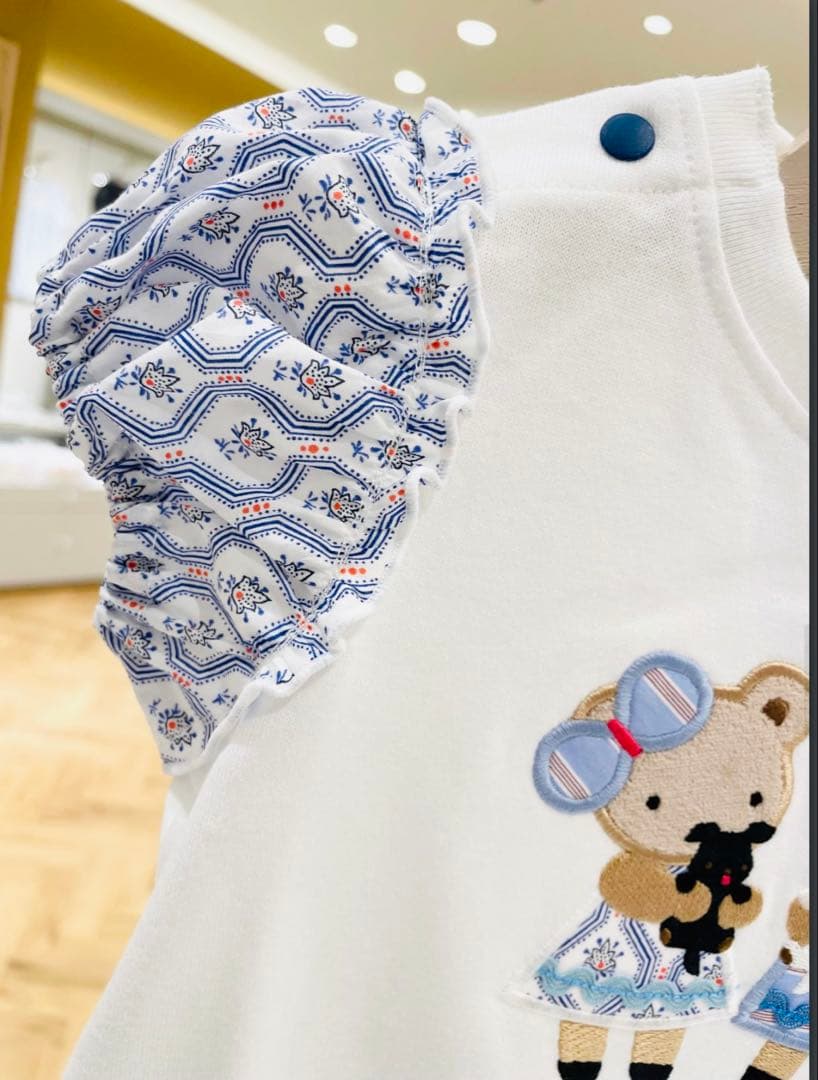 ファミリア 即完売 美品 ブルーリバティ クマ テリア Tシャツ