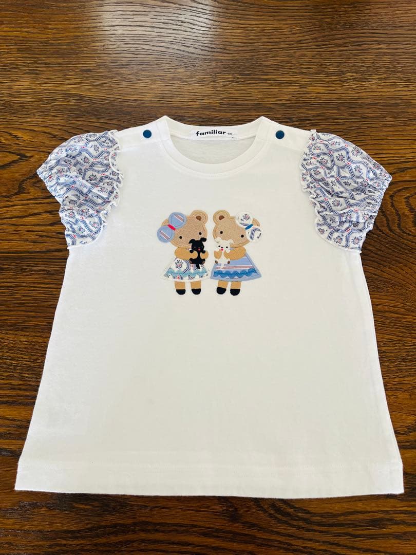 ファミリア 即完売 美品 ブルーリバティ クマ テリア Tシャツ