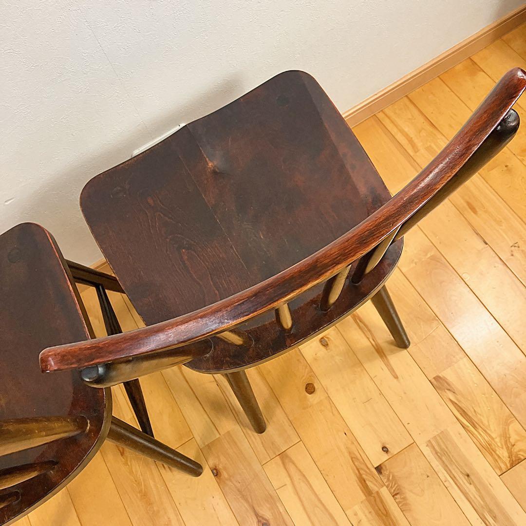 本物志向 北海道民芸家具 ダイニングチェア ウィンザーチェア 樺材