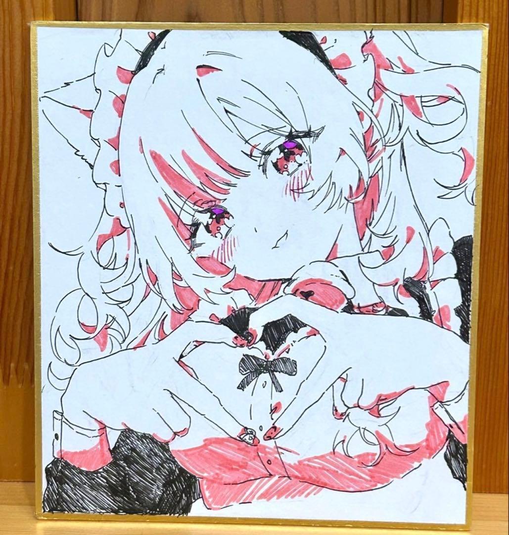 色紙 手描きイラスト オリジナル - メルカリ