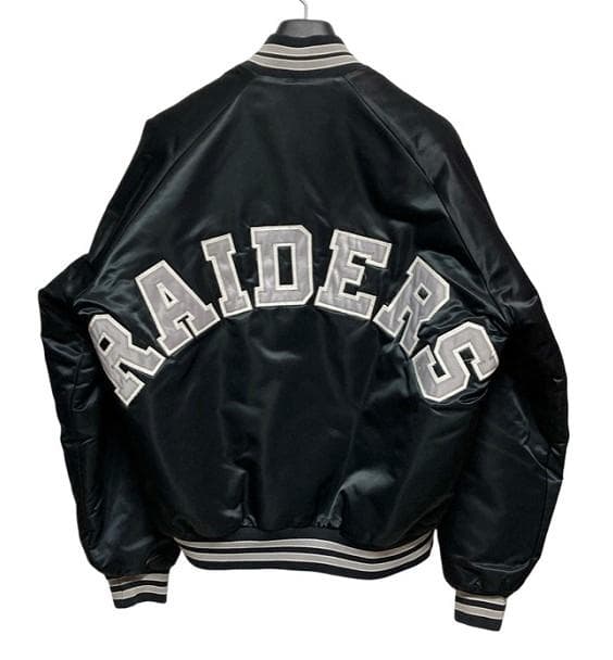 USA製NFL RAIDERS/レイダースChalklineサテンスタジャン黒M - メルカリ