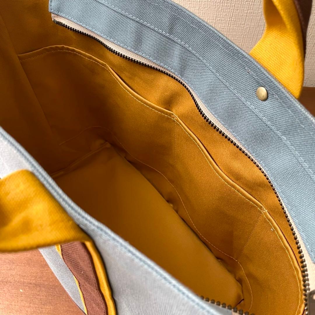 8号帆布トートバッグ(W)ブルージェイド×コーヒー Zさま専用