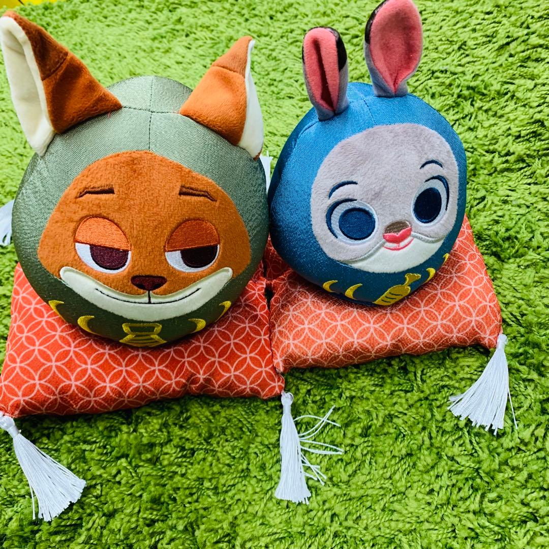 ディズニー ズートピア ジュディ ニック だるま ぬいぐるみ 正月 タグ