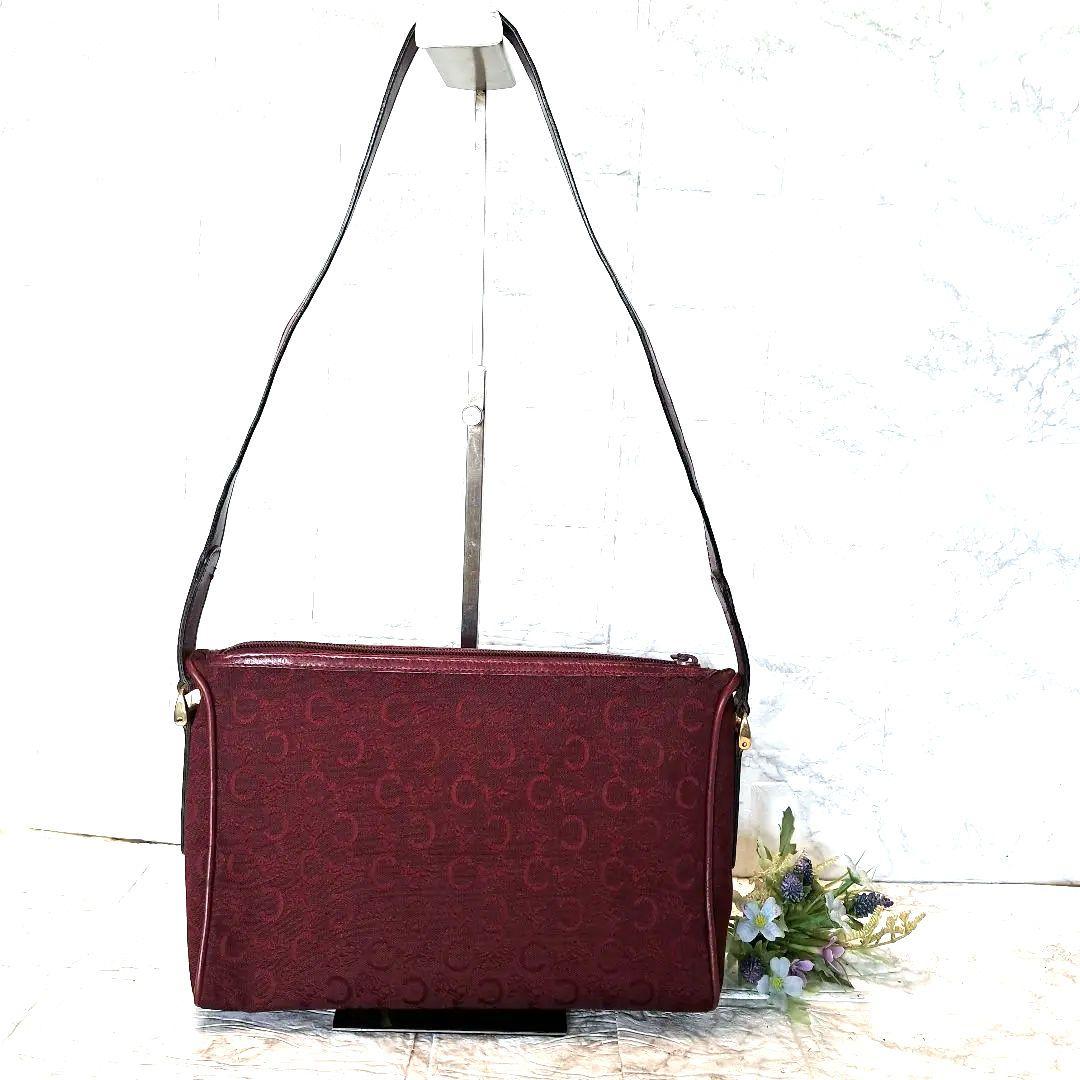 ✨️超美品✨️CELINE セリーヌ Cマカダムキャンバス カーフワインレッド