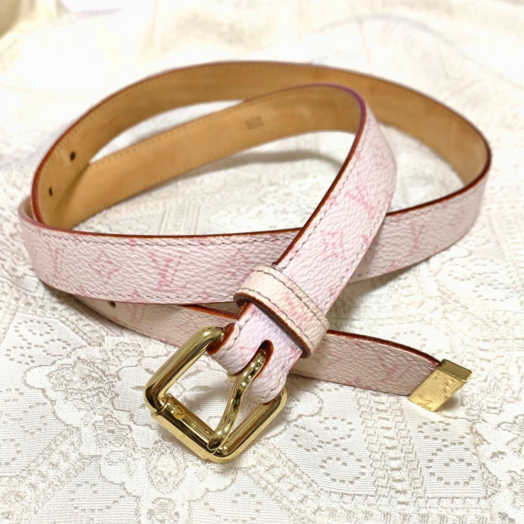 LOUIS VUITTON ピンク レザーベルト ルイ・ヴィトン - メルカリ