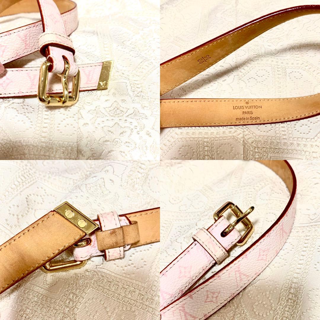 LOUIS VUITTON ピンク レザーベルト ルイ・ヴィトン - メルカリ