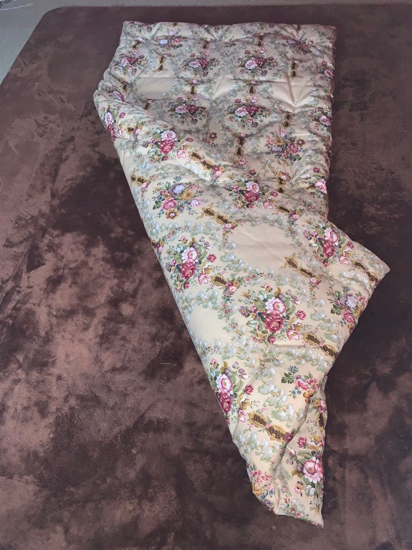 西川生地シングル両面プリント敷布団軽量！側生地中綿共綿100%お任せ