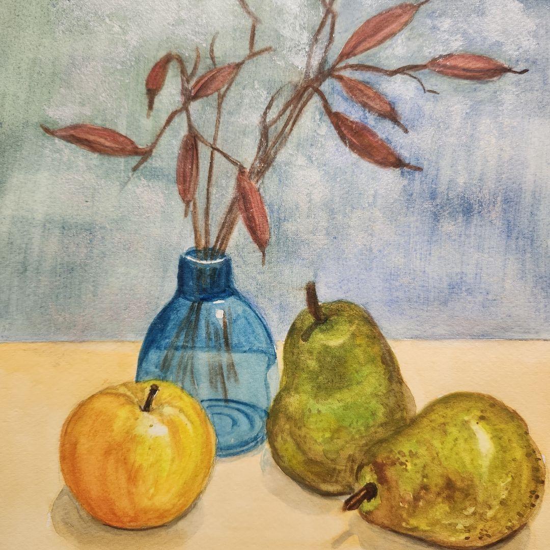 1399「秋の静物画」F4、水彩画、静物画、原画 - メルカリ