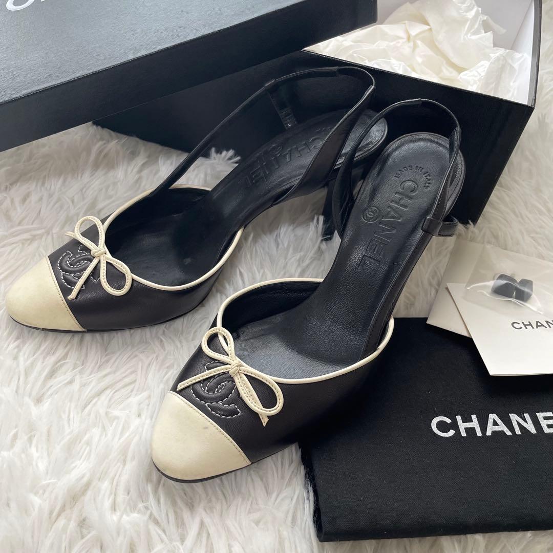 CHANEL サンダル ココマーク リボン レザー 22cm 31731496.jpg