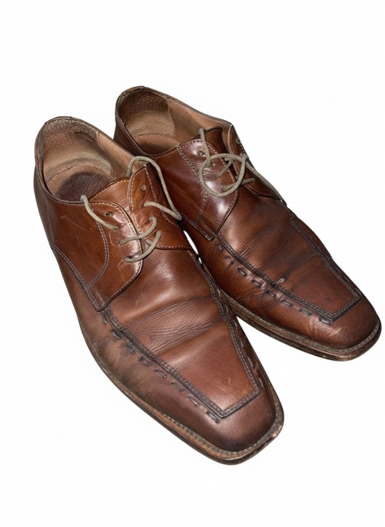 ブラウンレザー ドレスアップシューズ 革靴 - メルカリ