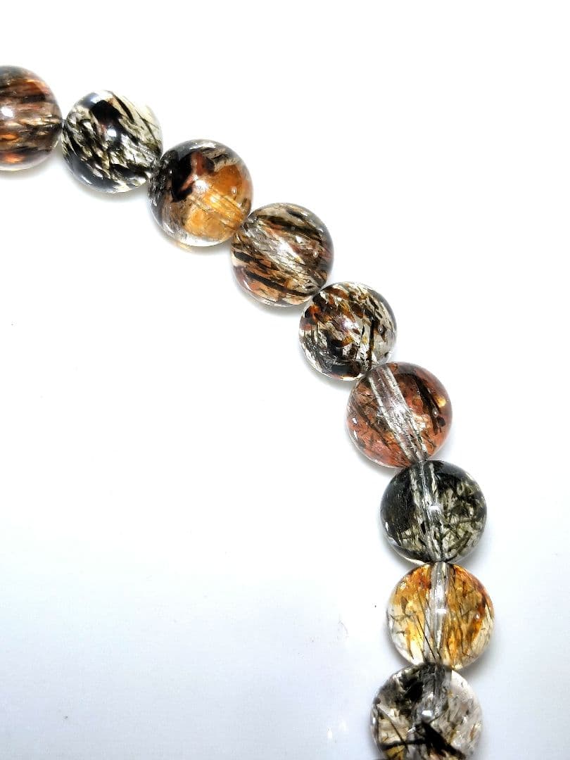 【最強パワーストーン】スーパーセブン(ブラックゴールド)7.6mm【 一点物 】