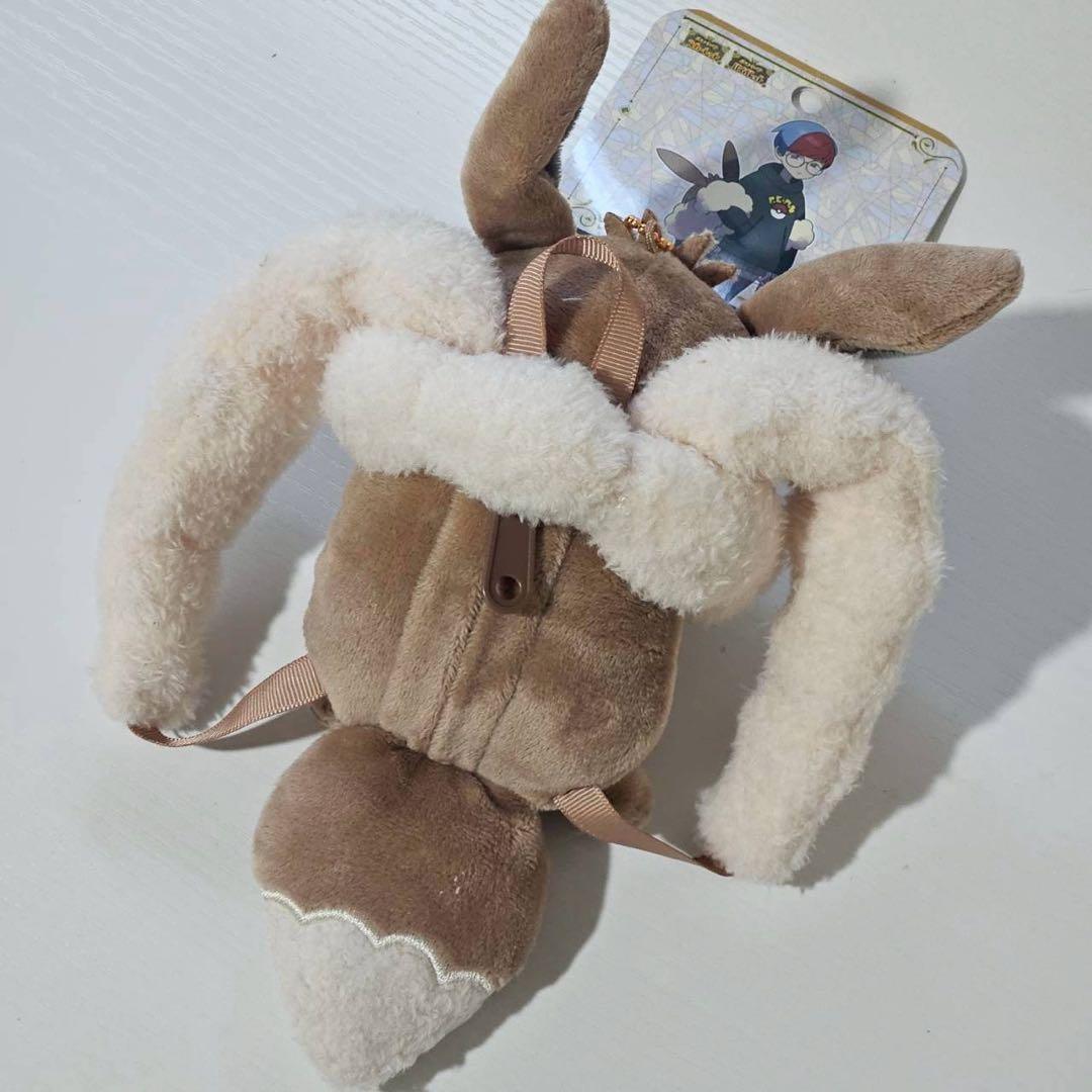タグ付き ポケモン ボタンのイーブイ リュック型ポーチ ぬいぐるみ
