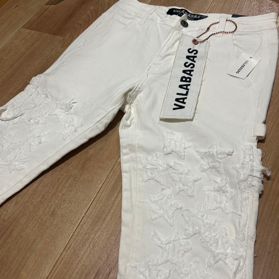 新品未使用】バラバサス ホワイトスターフレアデニム 30 VALABASAS