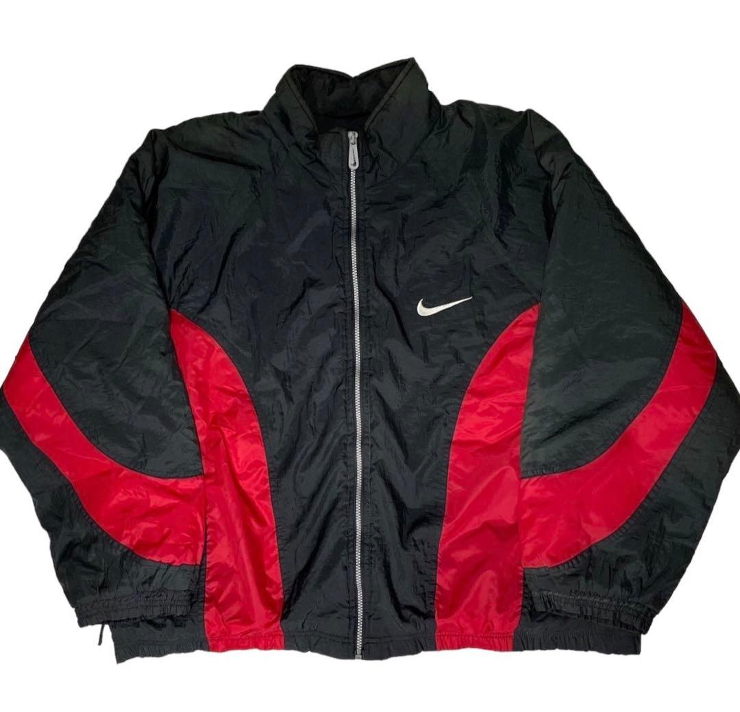 90s レア NIKE ナイロン ジャケット 黒 赤 ビンテージ VINTAGE - メルカリ