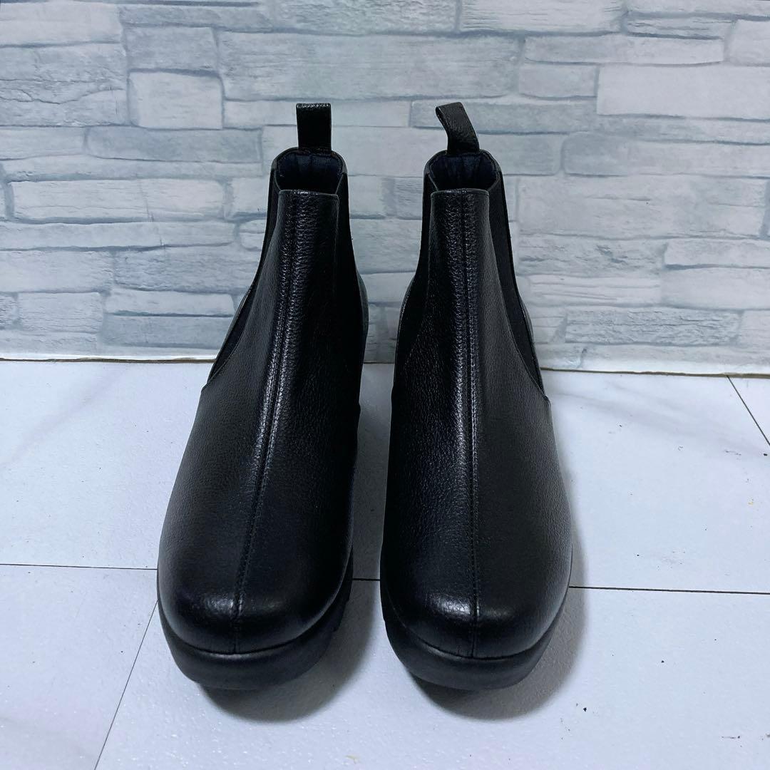未使用級 ヒルズアベニュー サイドゴアブーツ ウェーブソール レザー
