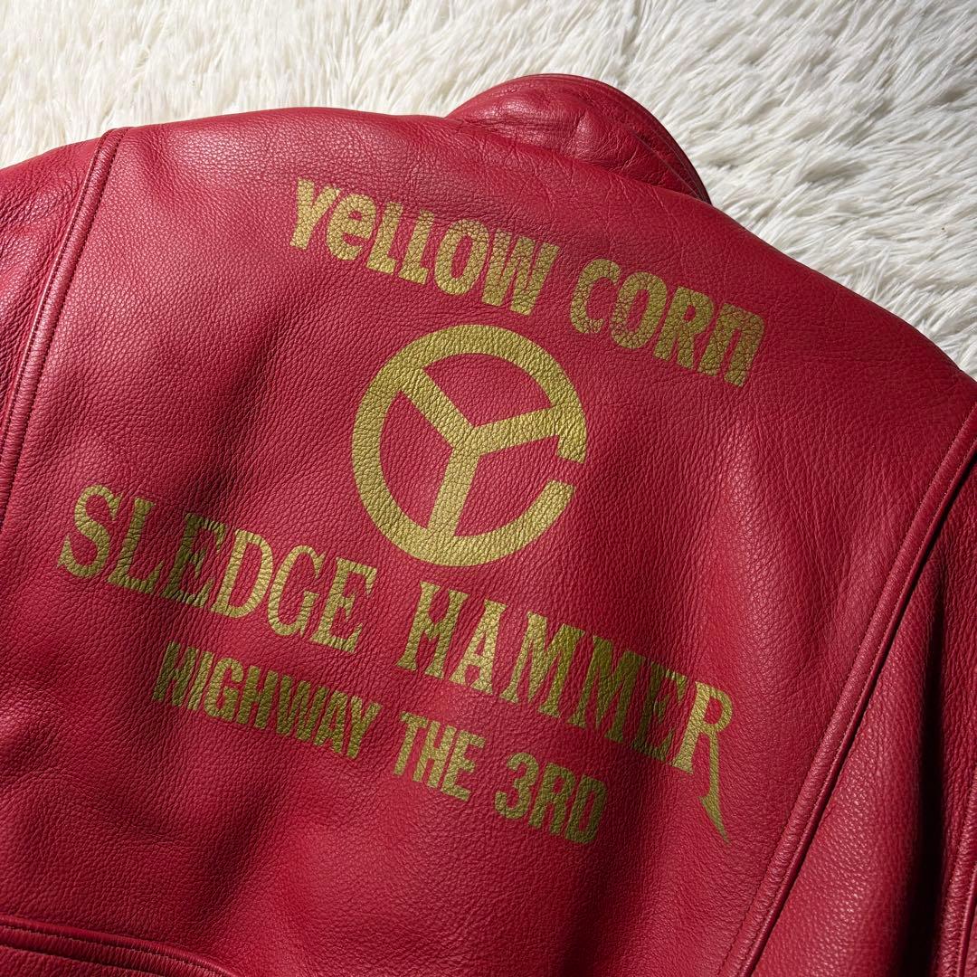 t*9様 美品□イエローコーン バイクウェア 本革 レッド L - メルカリ