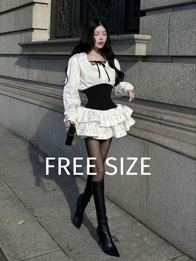 Darich ボリュームフレアセットアップ ホワイト FREESIZE - メルカリ