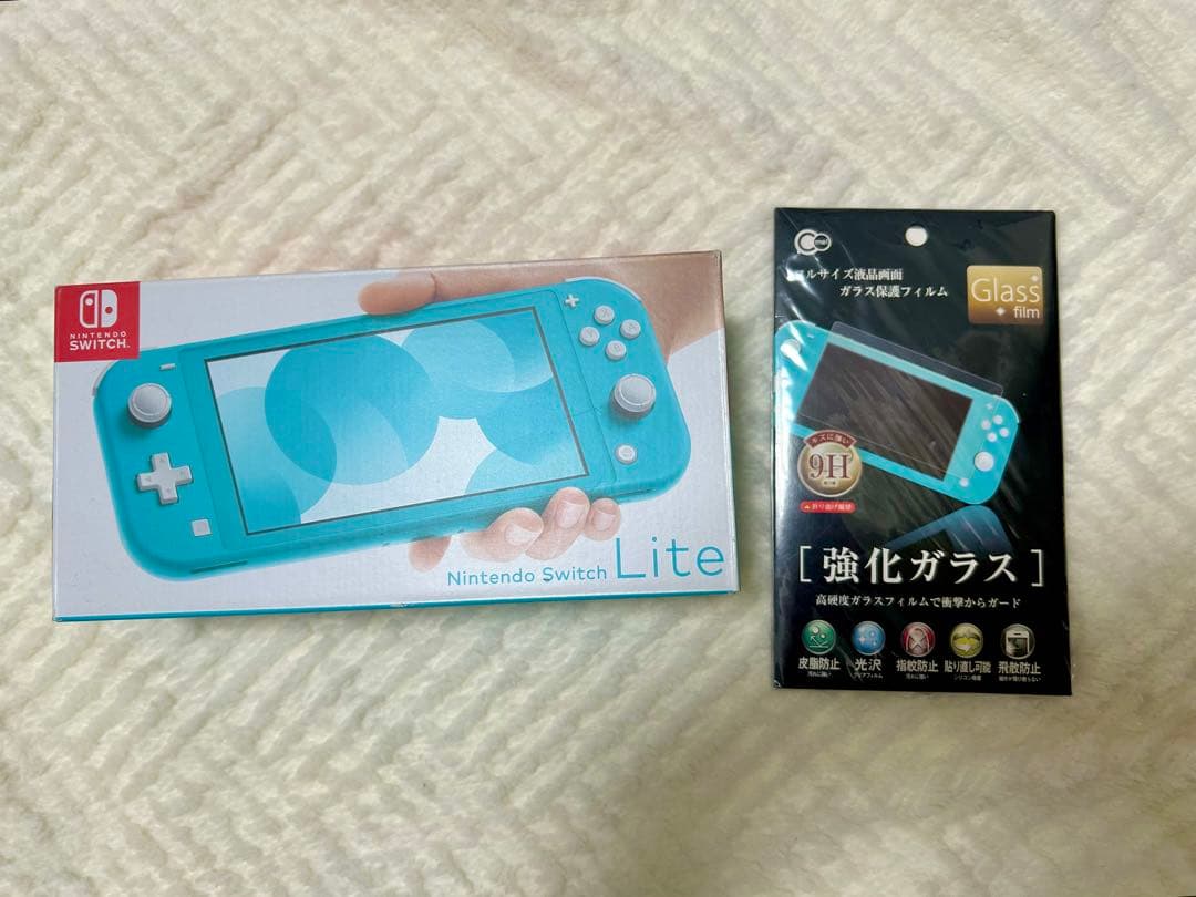 Nintendo Switch Lite ターコイズ + 強化ガラス 2枚セットNintendo Switch Lite ガラスフィルム 任天堂スイッチ 強化