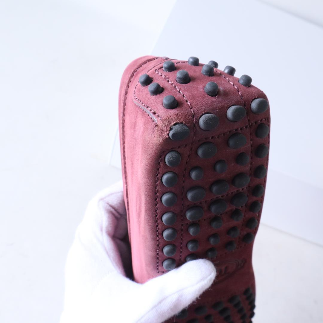 極美品トッズゴンミーニ　ドライビングシューズ　ワインレッド　6.5 25.5cm