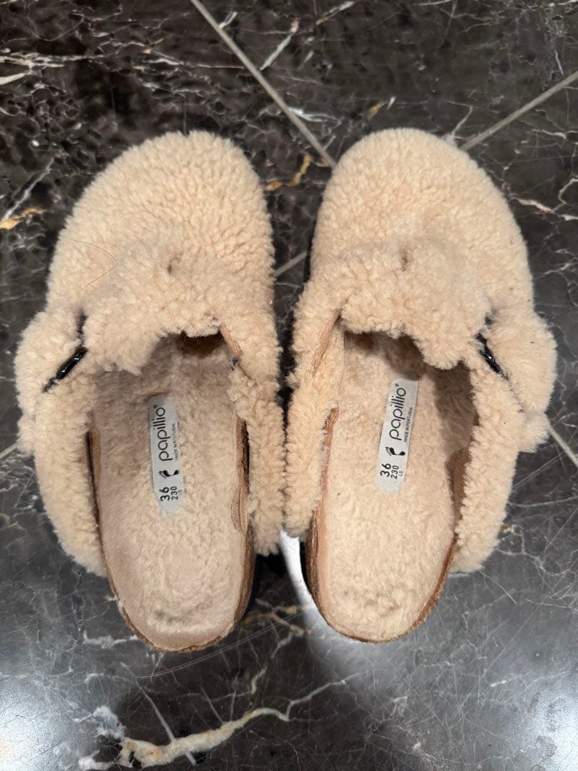 ビルケンシュトック パピリオ ボストン ファー ボア 36 - メルカリ