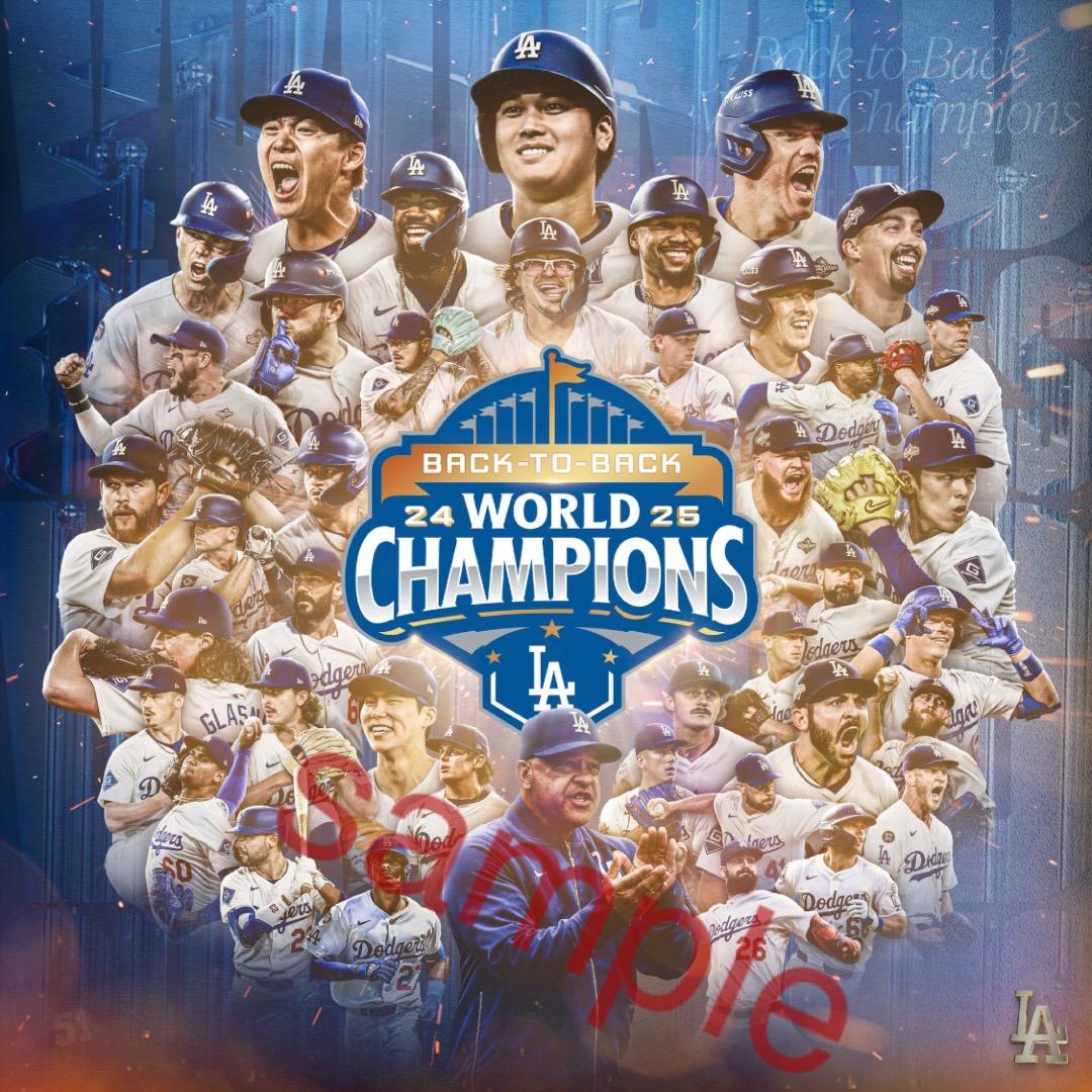 A4黒額付ポスター】2025 ドジャース ワールドシリーズ 優勝記念
