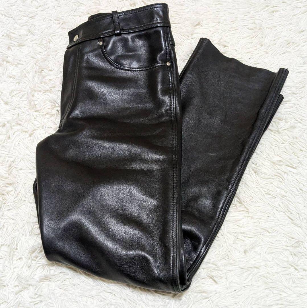 ✨美品✨ ハーレーダビッドソン レザーパンツ 34インチ 本革 大きめ
