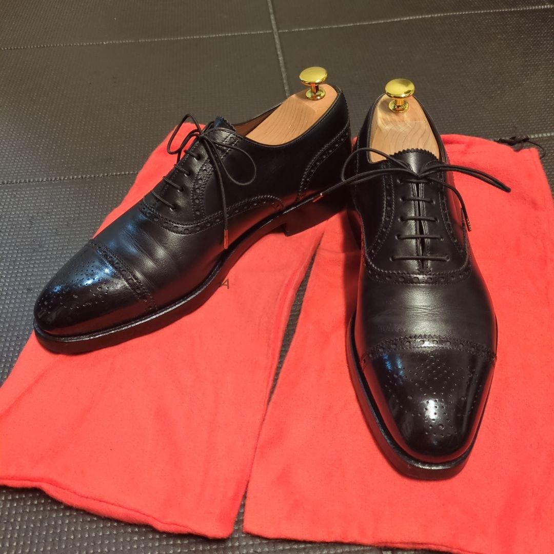 カルミナ　セミブローグ（カーフ レイン）10051　サイズ7.5 セミブローグ（カーフ ブラック レイン）10051 オックスフォード