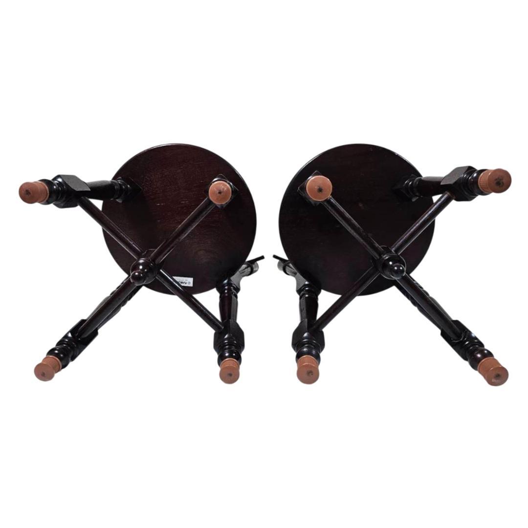 現状渡し】九州民芸家具 南京小椅子 丸座 2脚セット① ろくろ脚