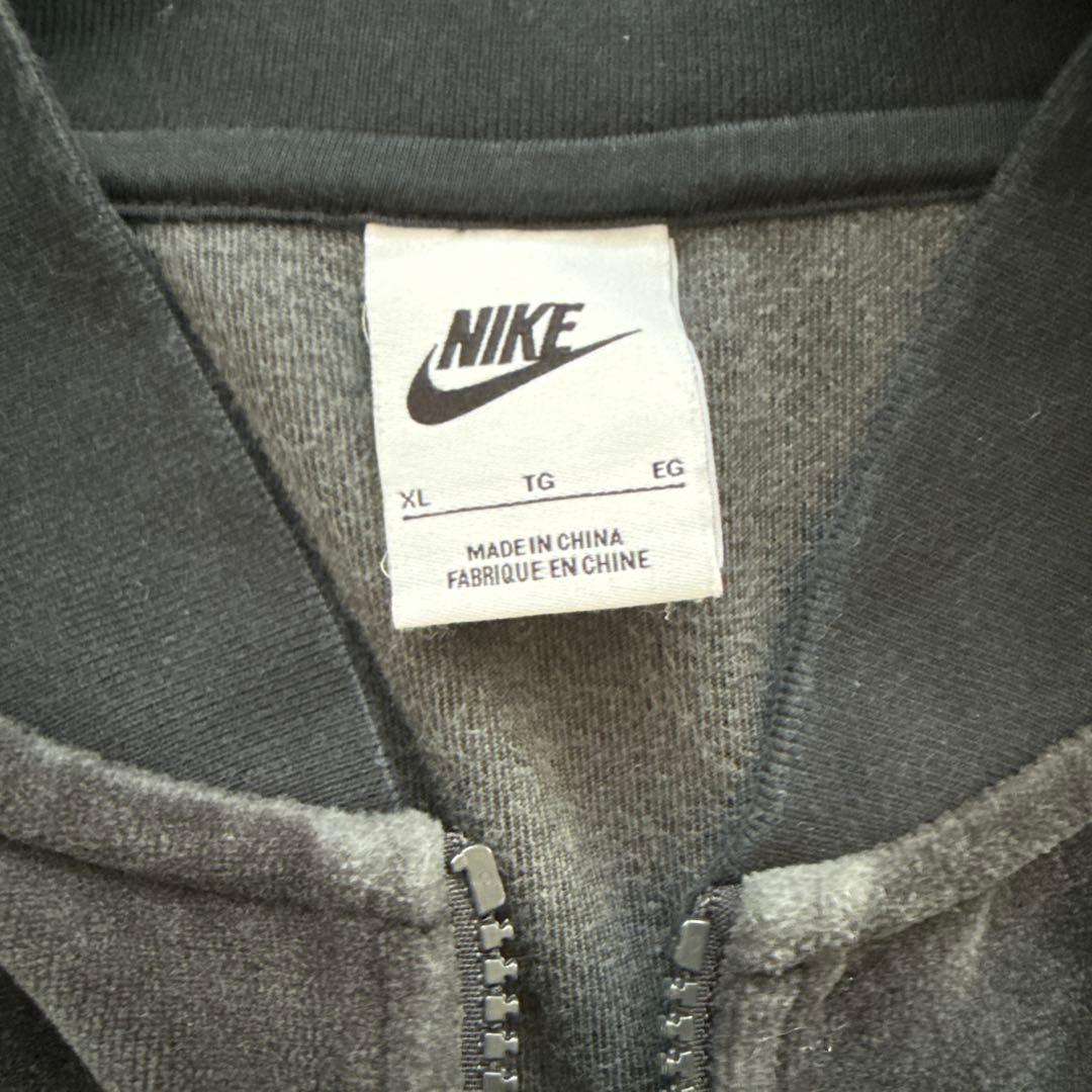 希少】NIKE ベロア ジャージ 上 セットアップ可 スウォッシュ 刺繍ロゴ