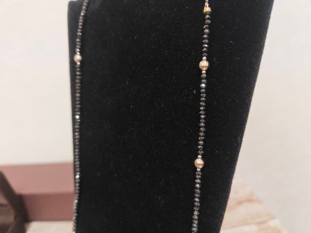 ブラックダイヤモンド ネックレス K18WG 20.0ct 磁気