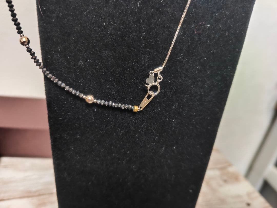 ブラックダイヤモンド ネックレス K18WG 20.0ct 磁気