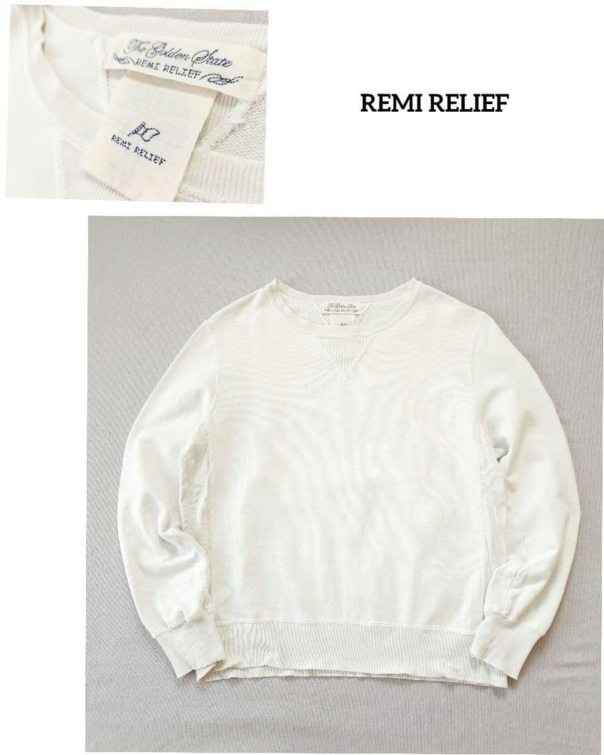 REMI RELIEF レミレリーフ 両V ガゼット ダメージ加工 スウェット